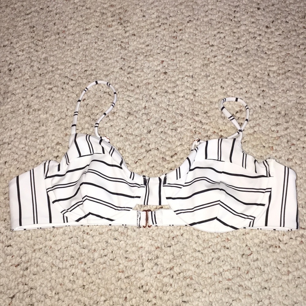 Stripped swimwear top